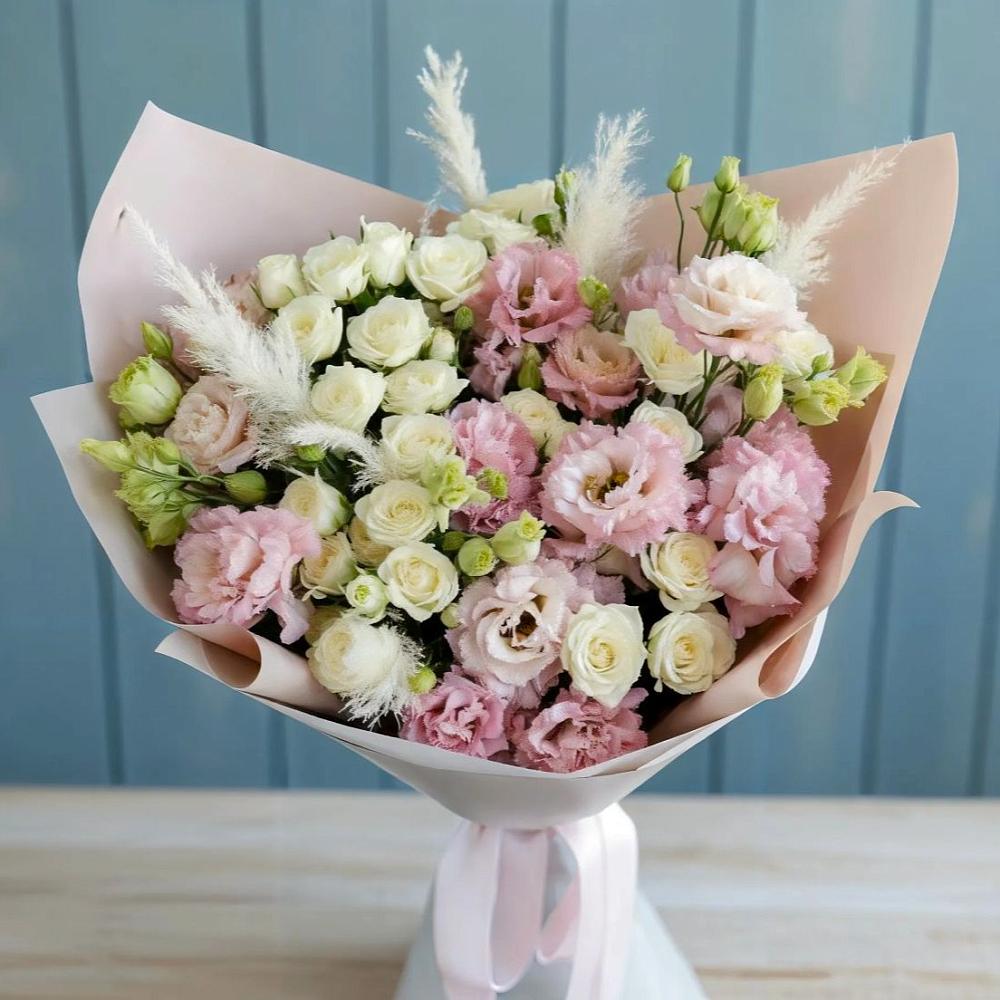 Букет цветов из: Альстромерии и Розы в Новосмолинский