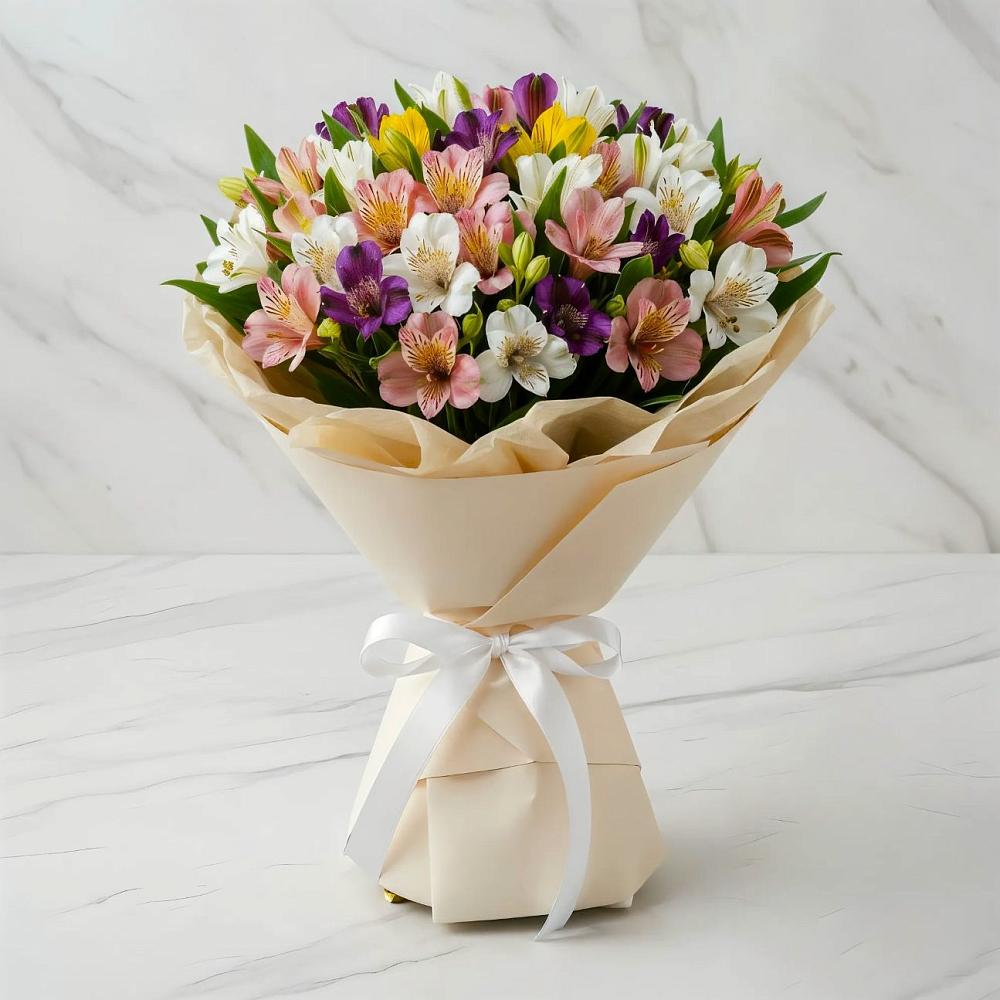 Букет цветов из: Альстромерии в Новосмолинский