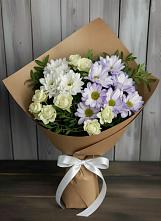 Букет цветов из:  Хризантемы и Розы в Новосмолинский