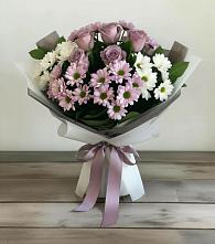 Букет цветов из:  Хризантемы и Розы #REPLACE_PRED# Новосмолинский