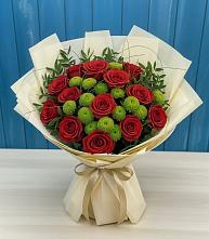 Букет цветов из:  Розы и Хризантемы в Новосмолинский