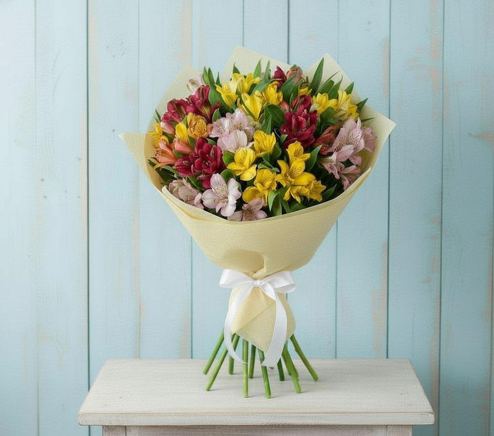 Букет цветов из: Альстромерии в Новосмолинский
