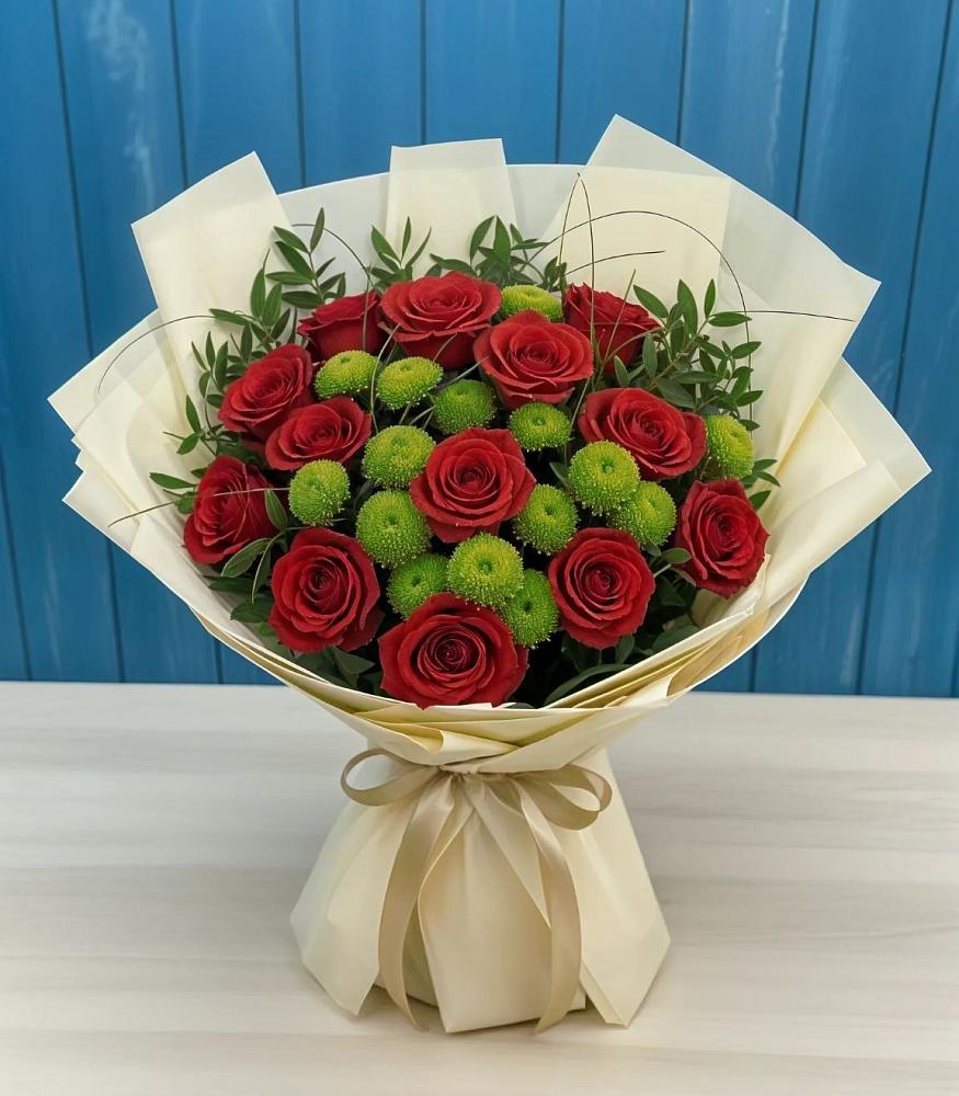 Букет цветов из: Розы и Хризантемы в Новосмолинский