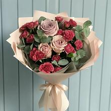 Букет цветов из:  Гвоздики и Розы в Новосмолинский