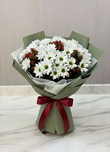 Букет цветов из:  Хризантемы #REPLACE_PRED# Новосмолинский