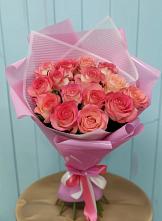 Букет 15 Розовых роз Равель в Новосмолинский