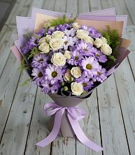 Букет цветов из:  Хризантемы и Розы в Новосмолинский